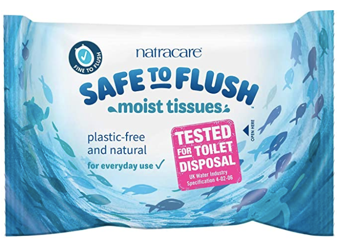 Natracare Safe to Flush Moist Tissues (6x30 Wipes)