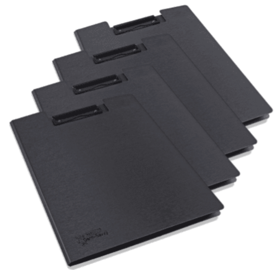 A4 Foldover Clipboard - Black- Germ-Savvy™ Antibacterial: - Pack of 4