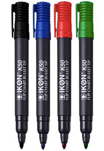 Premium Flip Chart Pens Mixed (4 Pack)